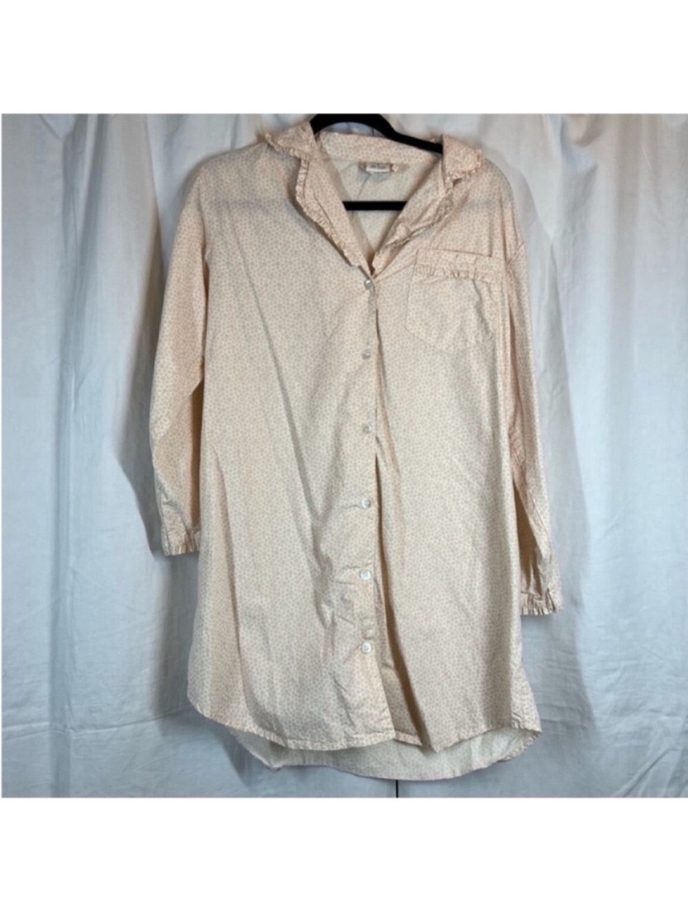 Taylor linens 100% cotton Dainty Floral Ruffle collar sleep shirt